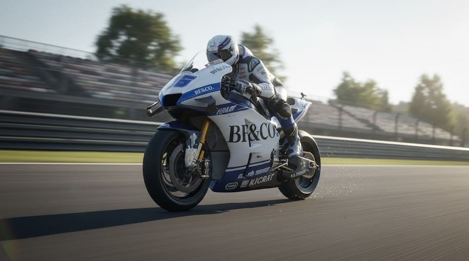 Moto de competição com a marca BF&CO.